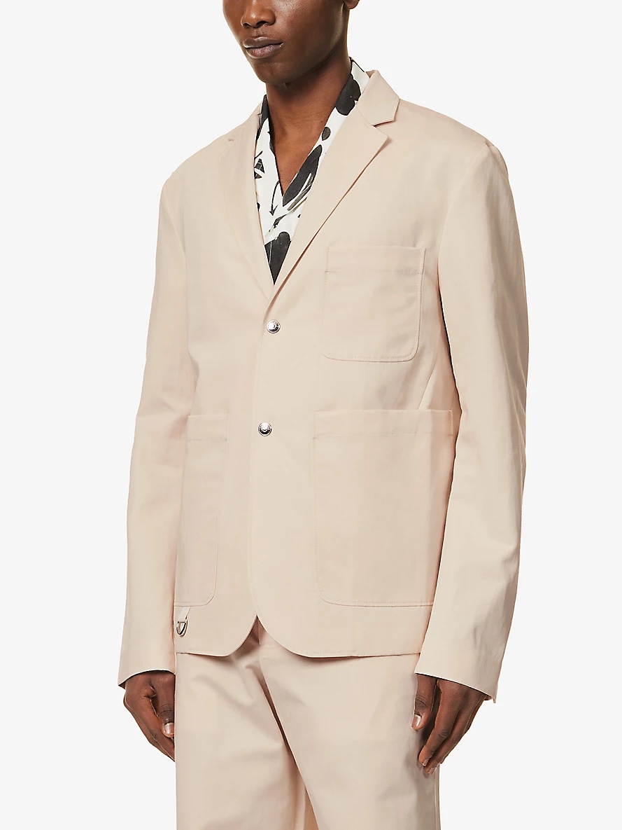 La Veste Jean notched-lapel cotton and linen-blend jacket - 3