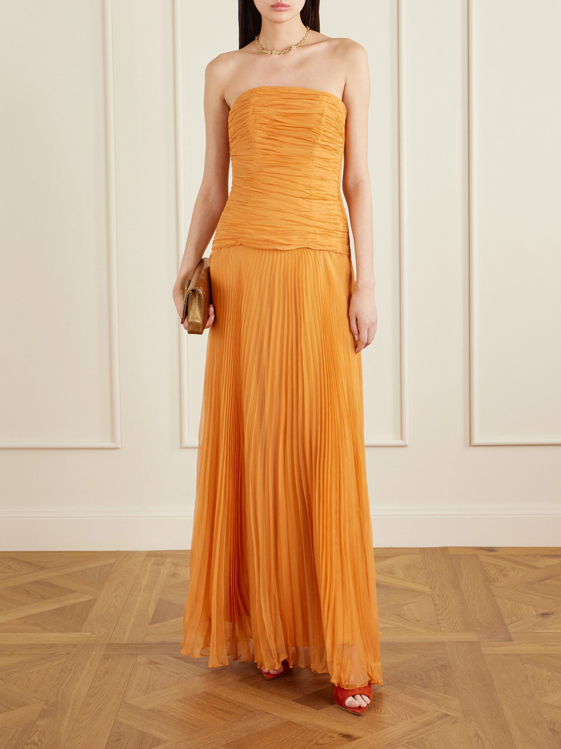 Puente De Sol Pleated Crinkled Silk-chiffon Maxi Dress 2