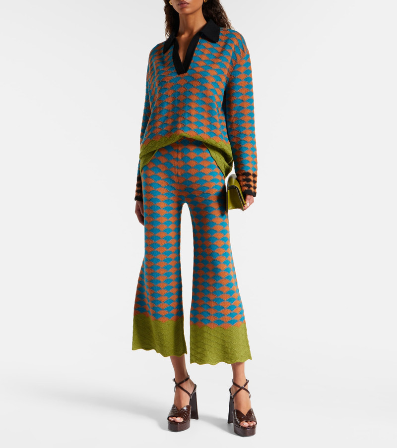 La DoubleJ Intarsia wool polo sweater outlook