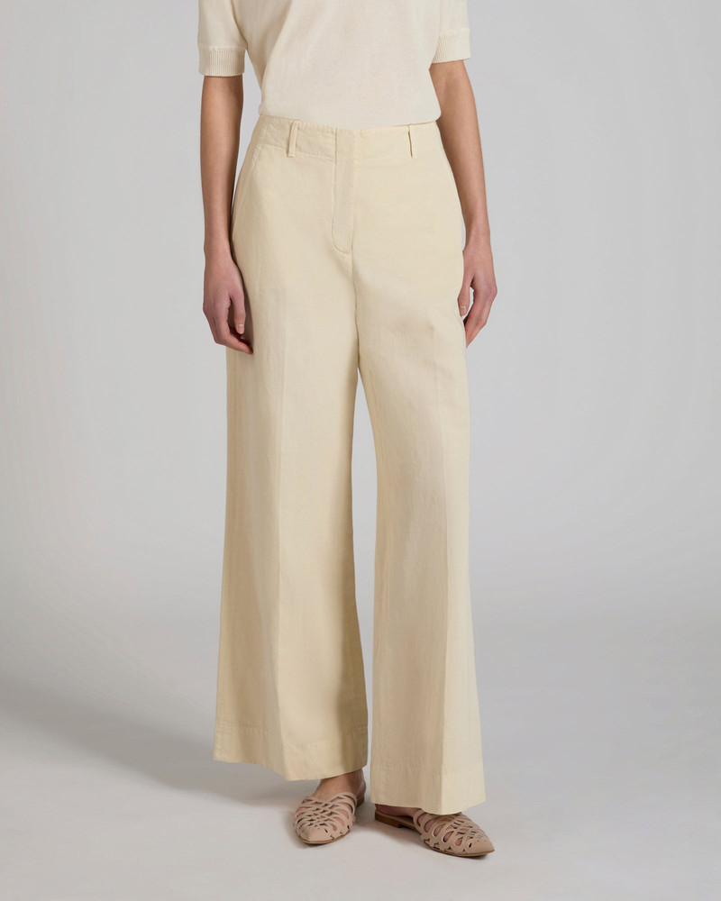 SLOWEAR Regular fit trousers in cotton and linen twill outlook
