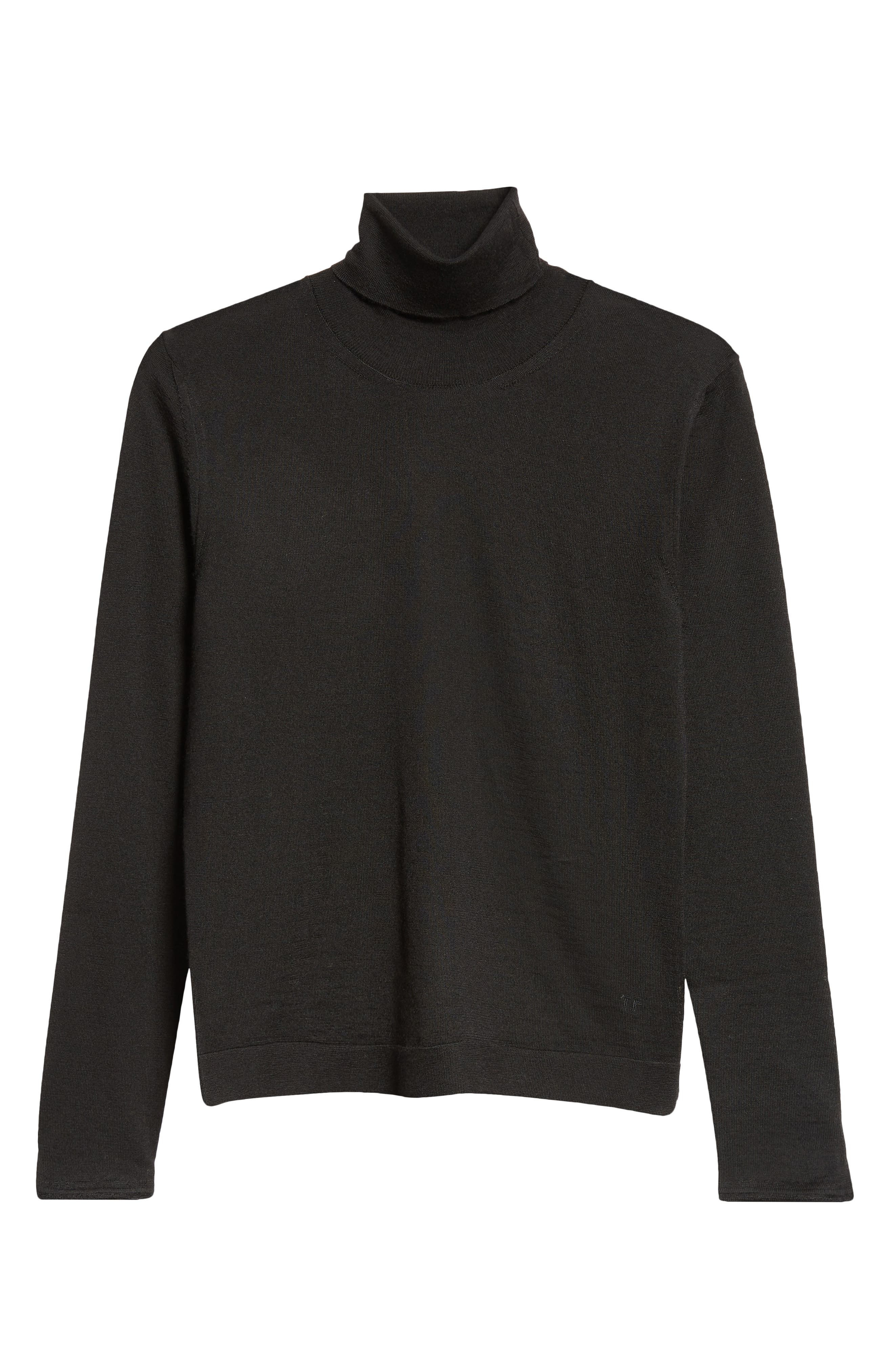 TOM FORD Fine Gauge Cashmere & Silk Turtleneck Sweater in Lb999 Black at Nordstrom - 6