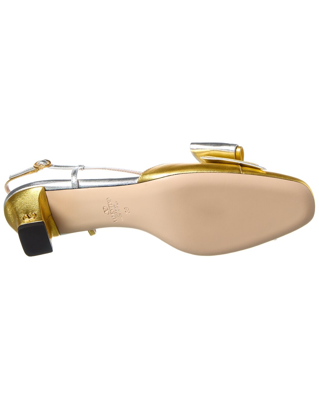 Valentino Bow 45 Leather Slingback Pump - 4