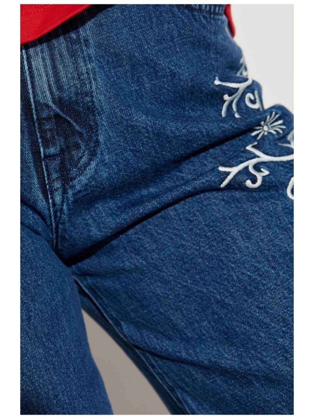 cotton wide-leg jeans - 5
