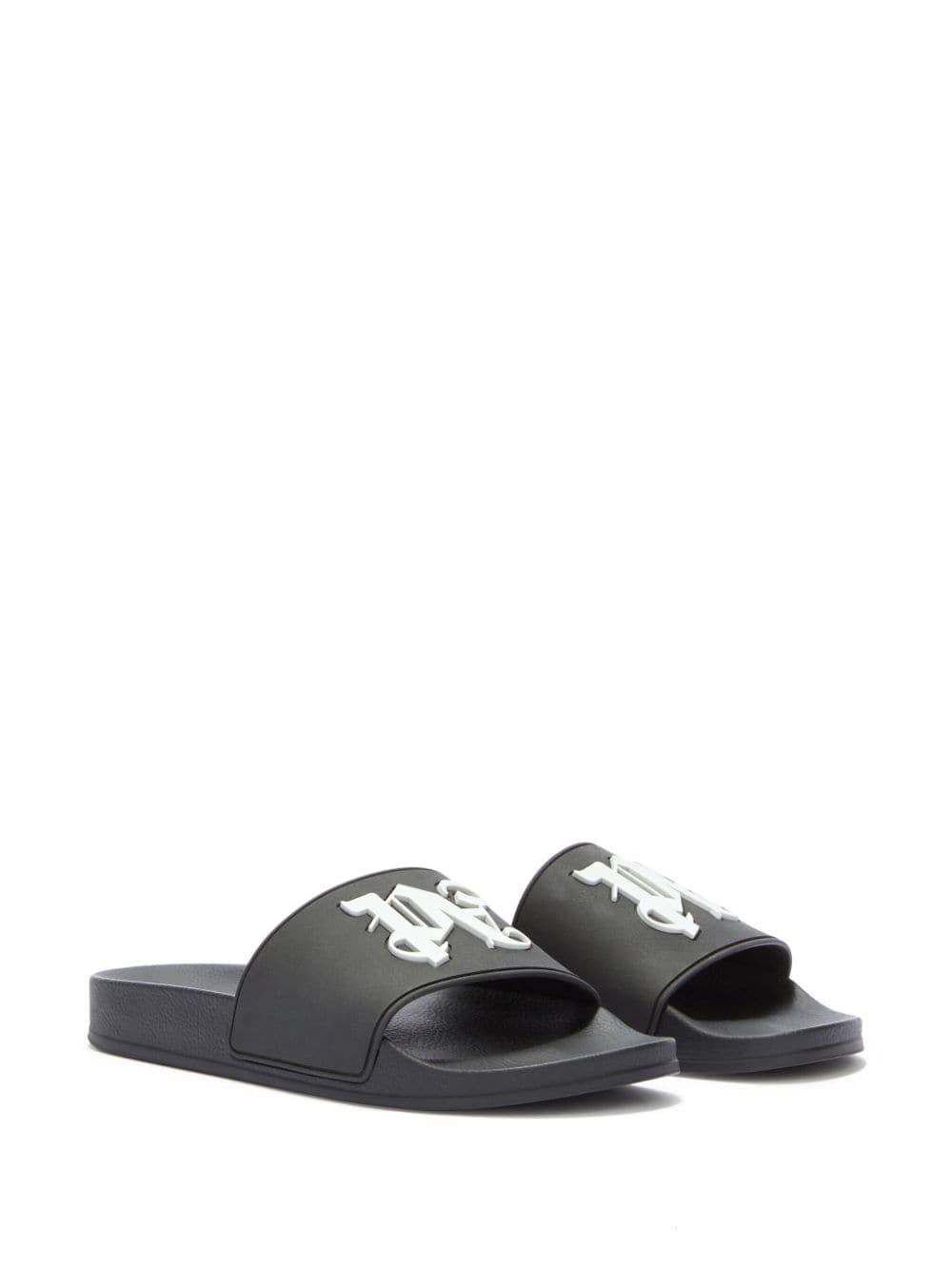 monogram-embossed pool slides - 2