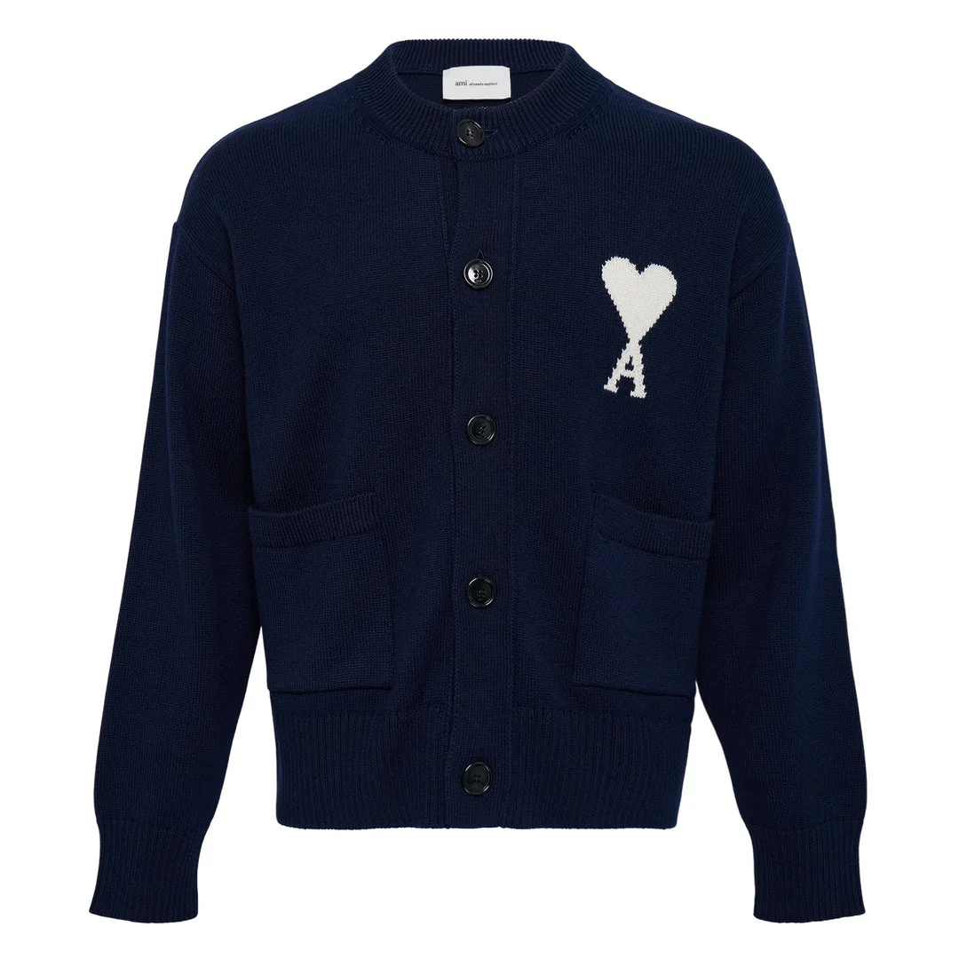 Crewneck Cardigan With Contrast ADC - 1