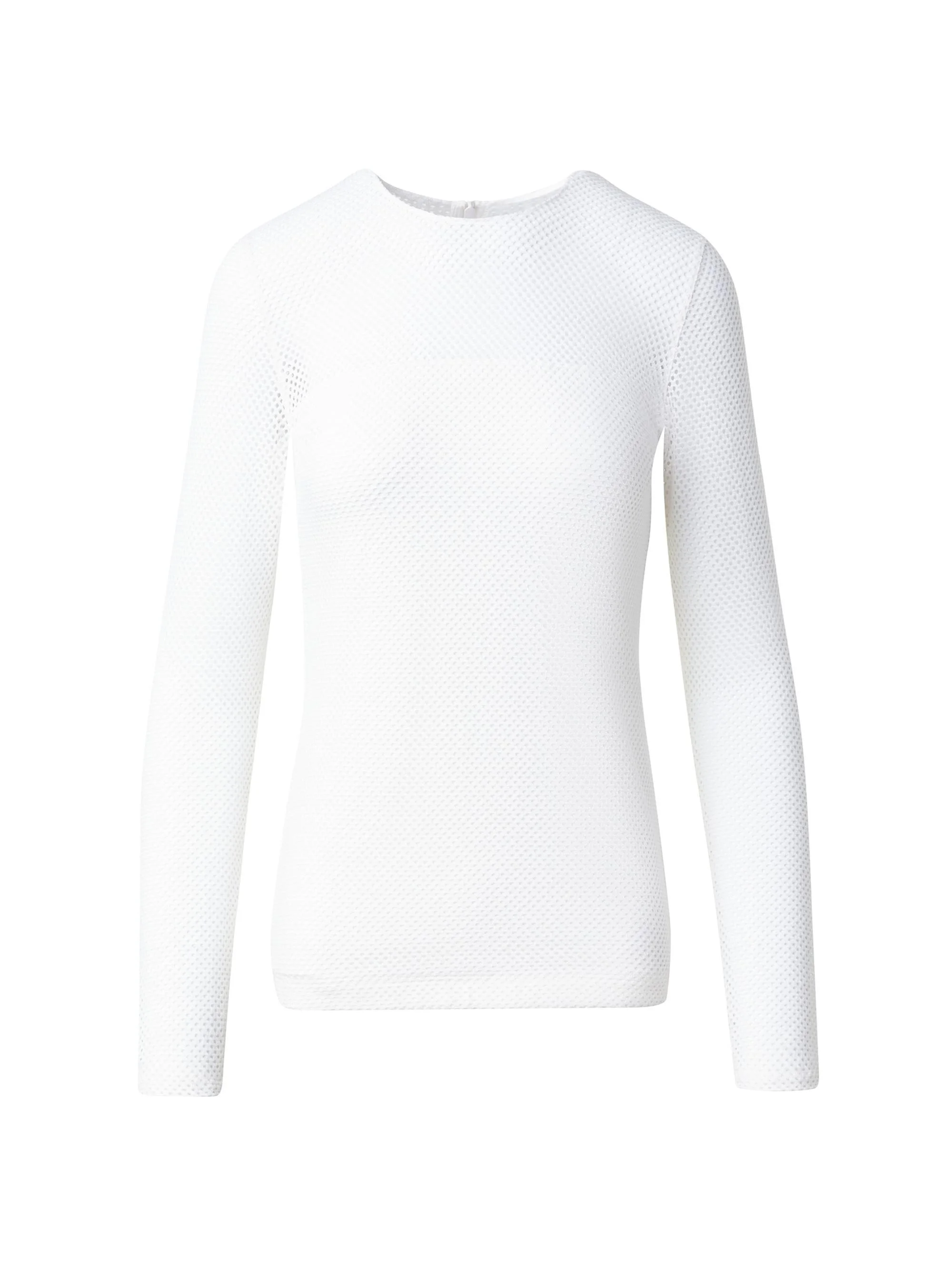 Women's Mesh Jersey Crewneck Top - Cream - 1