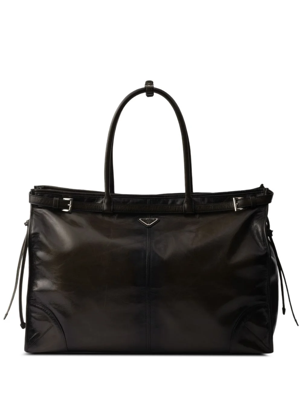 buckles strap leather tote bag - 1