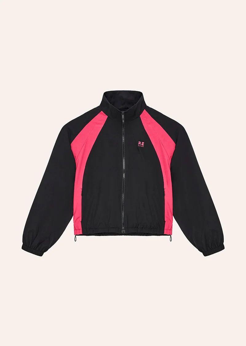 STRIDE JACKET IN BLACK & COSMO PINK - 1