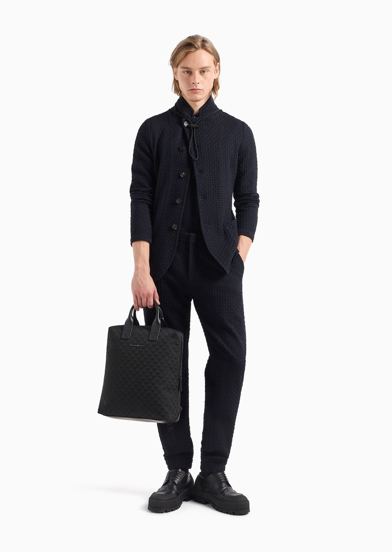 EMPORIO ARMANI Mercerized piqué polo shirt with chevron trim outlook