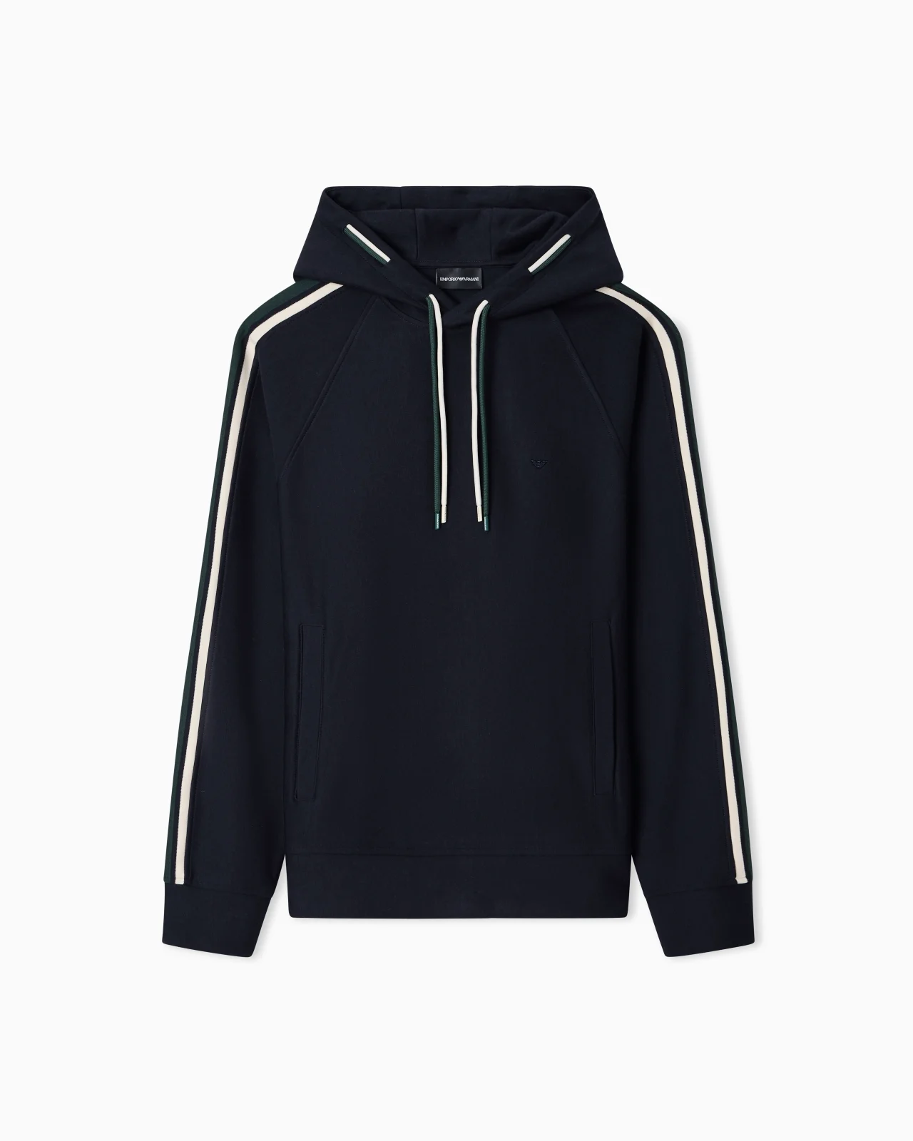 HOODED SWEATSHIRT IN A LYOCELL BLEND DOUBLE JERSEY WITH STRIPES - 1