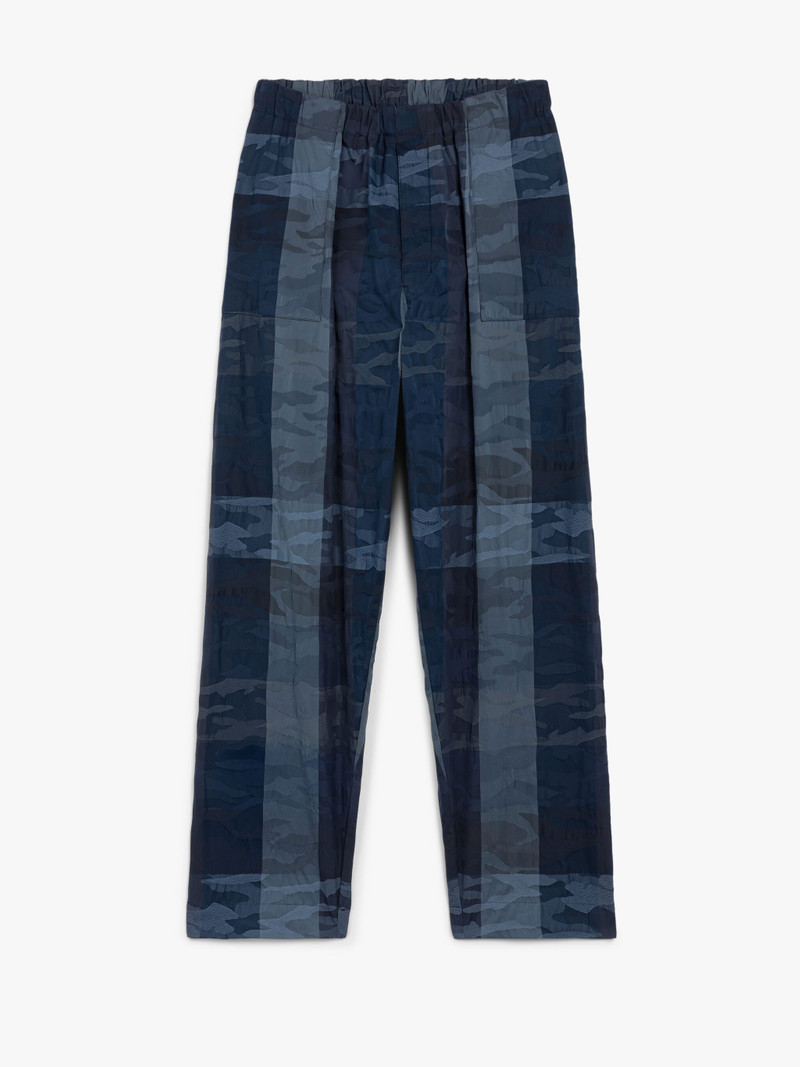 CAPTAIN NAVY CAMO COTTON & NYLON TROUSERS 1