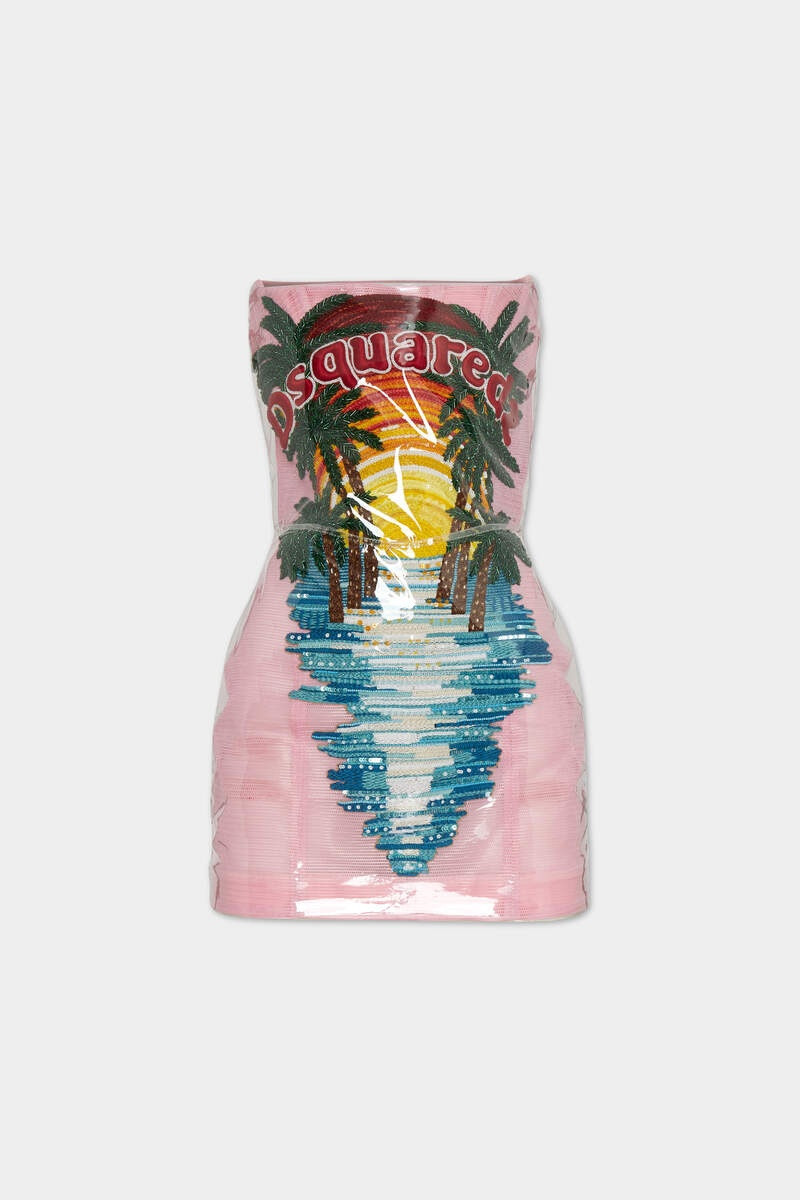 NYLON MESH STRAPLESS MINI DRESS 1