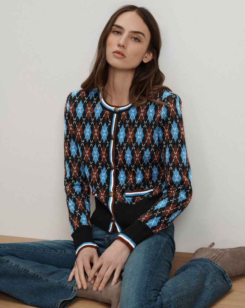 VERONICA BEARD SYLVANE ARGYLE CARDIGAN outlook
