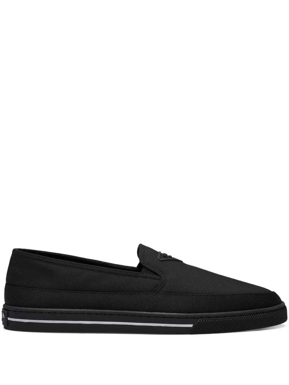 Re-Nylon embossed logo slip-on trainers - 1