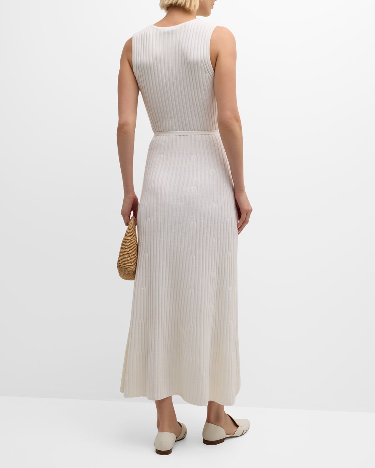 Meier Cashmere-Blend Ribbed Knit Maxi Dress with Belt - 6