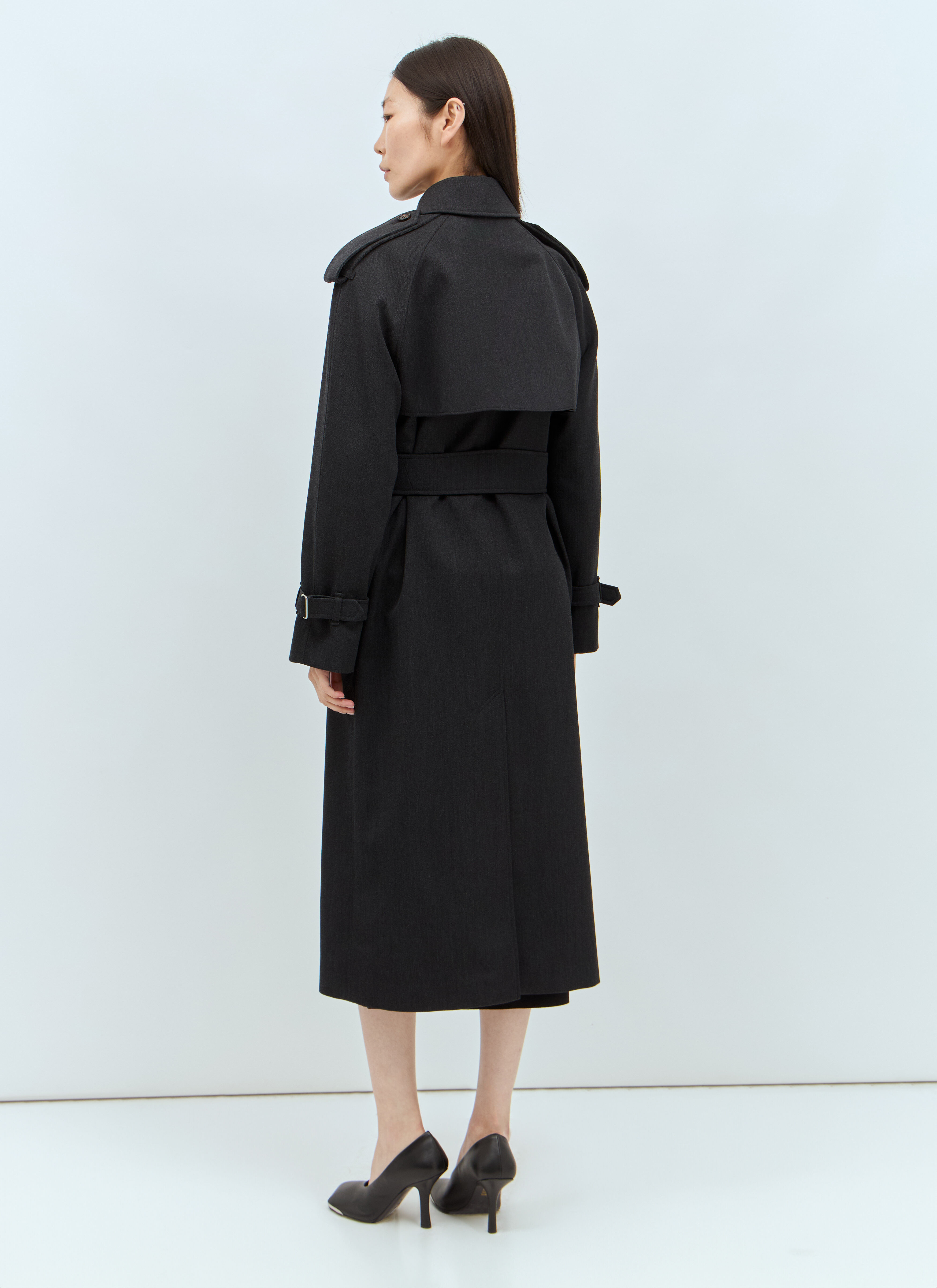 Long Wool Trench Coat - 2