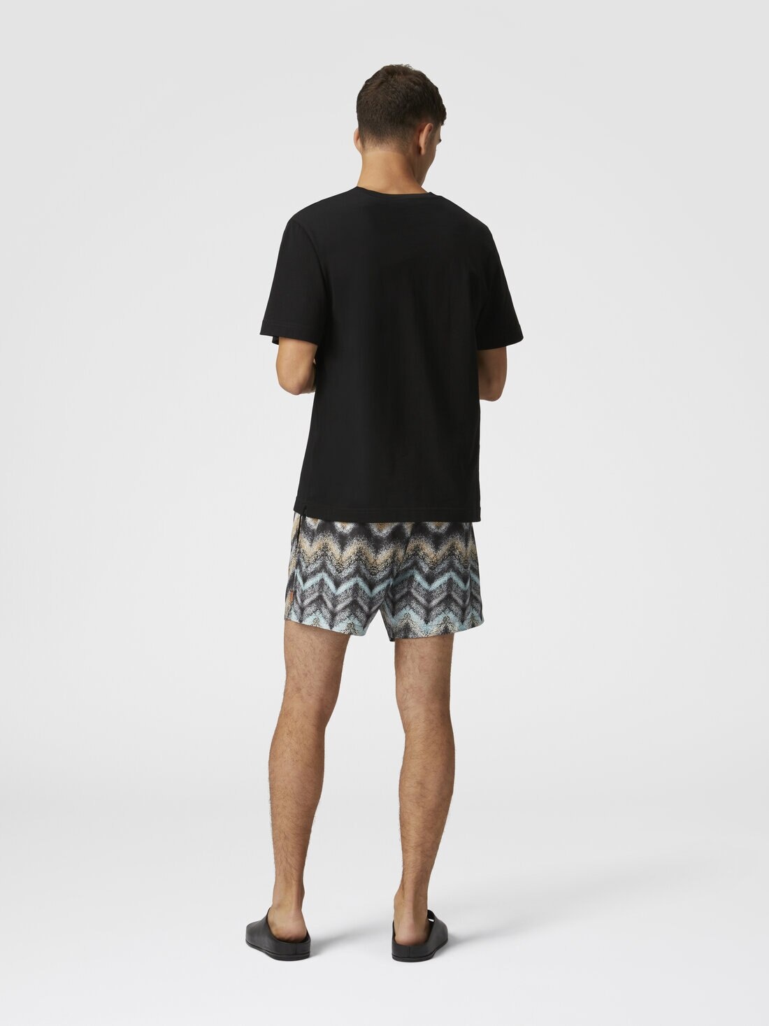 Airbrush-effect zig zag print swim shorts - 3
