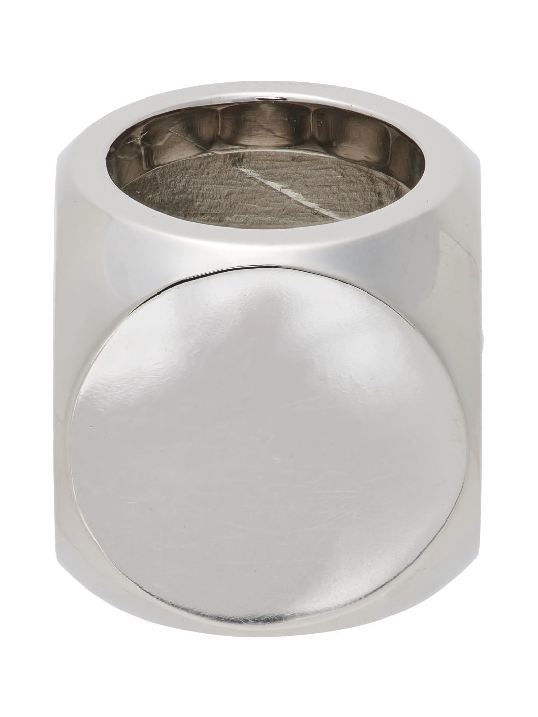 Silver & White Logo Dice Ring - 5