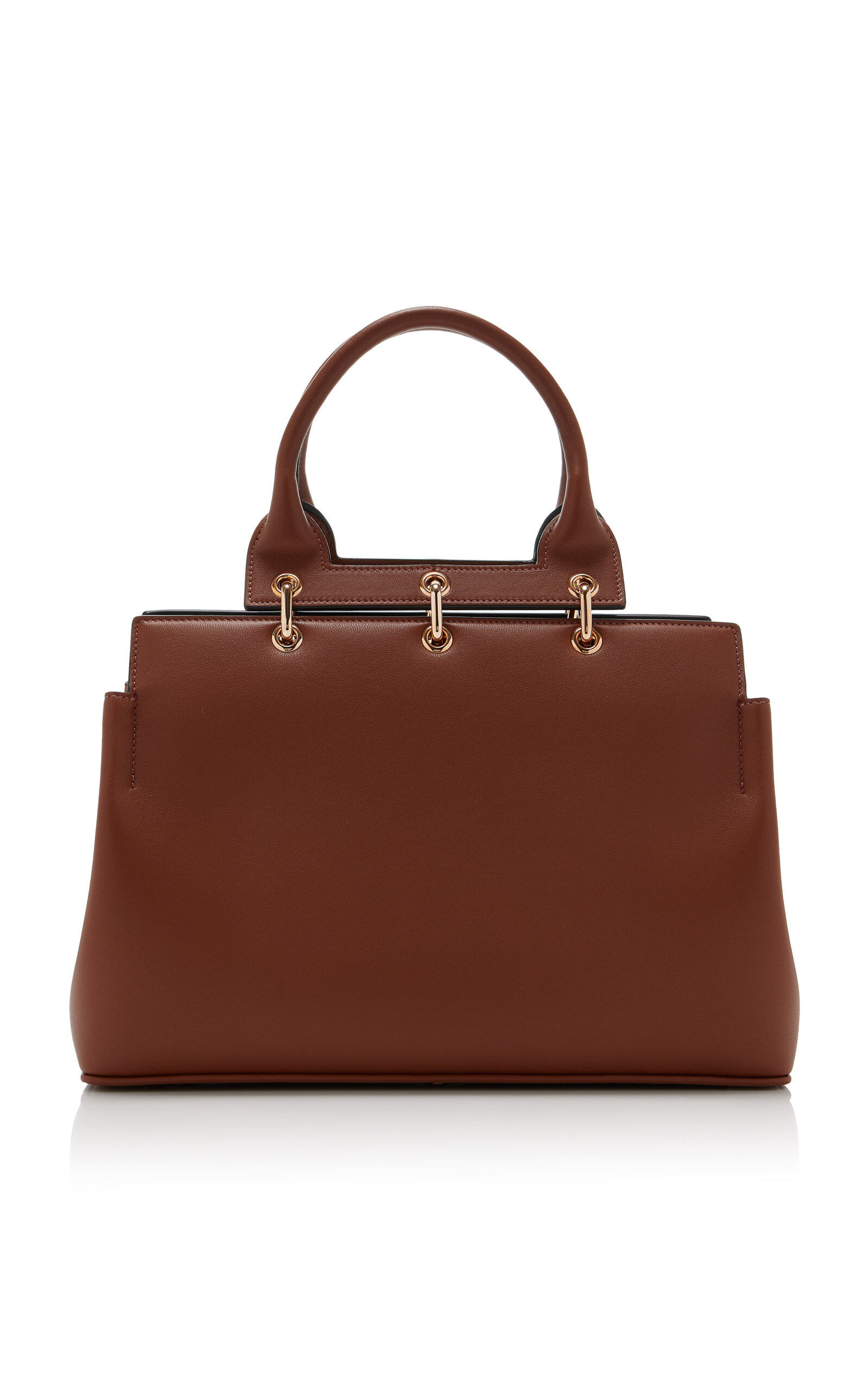 Amethyst Small Leather Tote Bag brown - 5