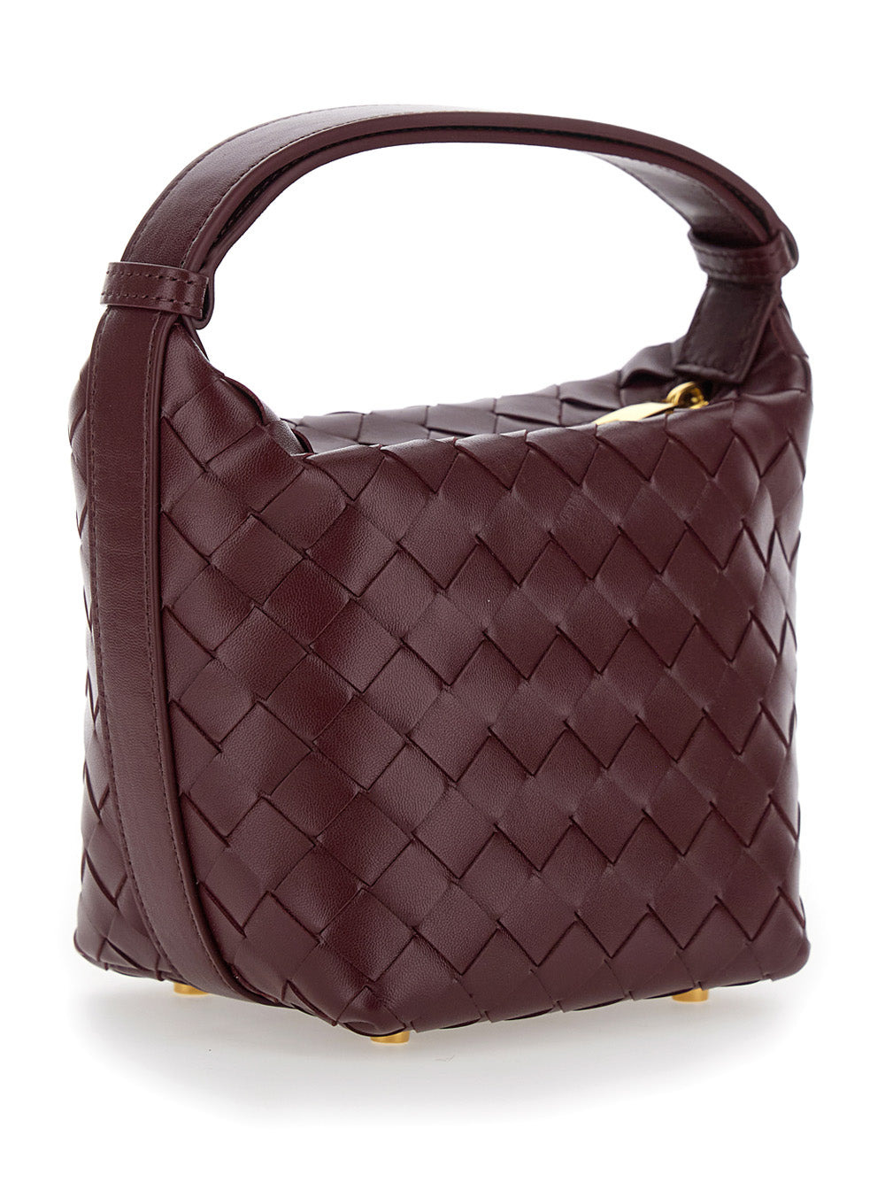 Bottega Veneta Women 'Candy Wallace' Bordeaux Handbag With Intrecciato Motif In Leather Woman - 3