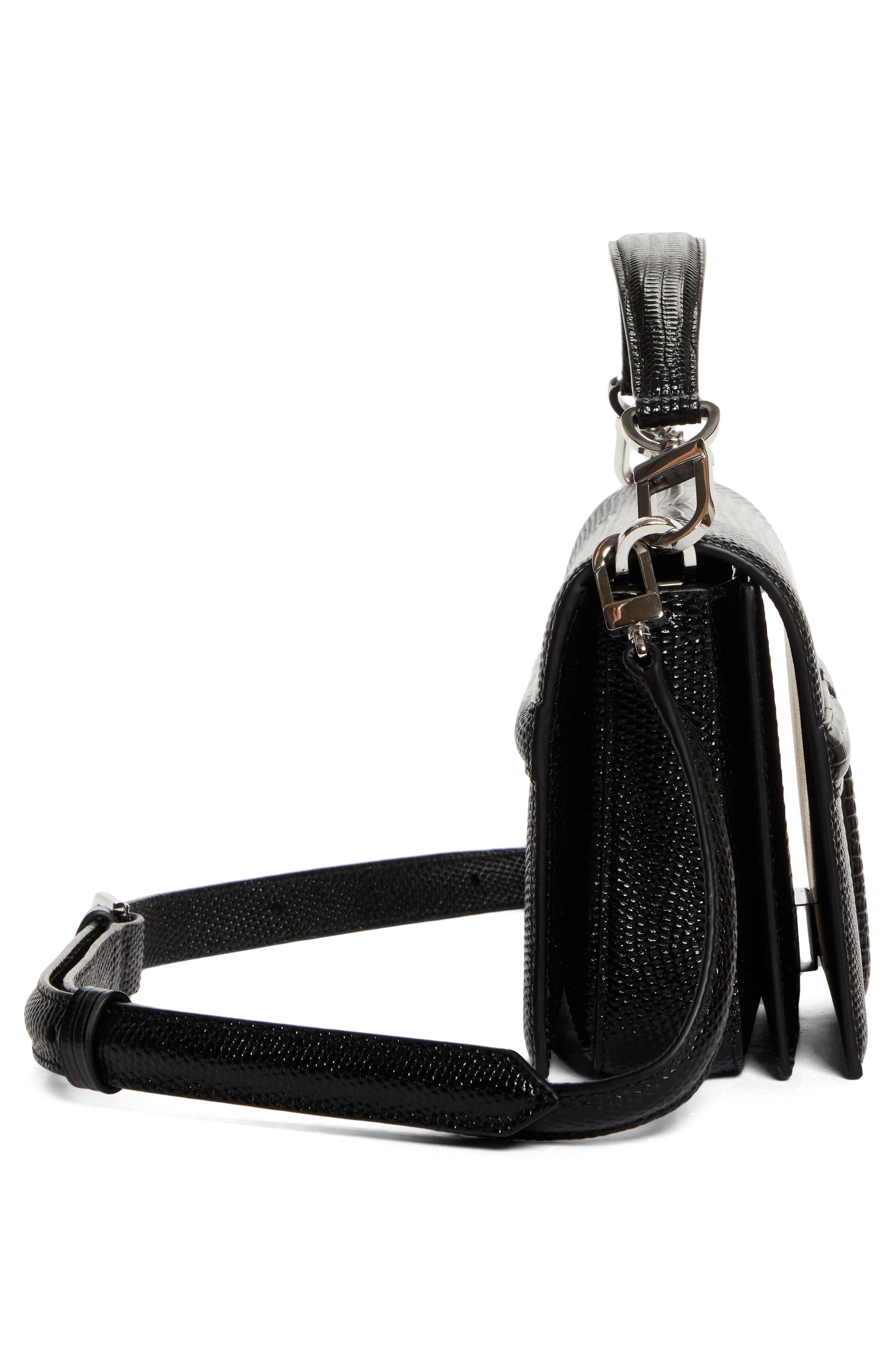 TOTEME Mini T-Flap Lizard Embossed Leather Top Handle Bag in Black at Nordstrom - 6