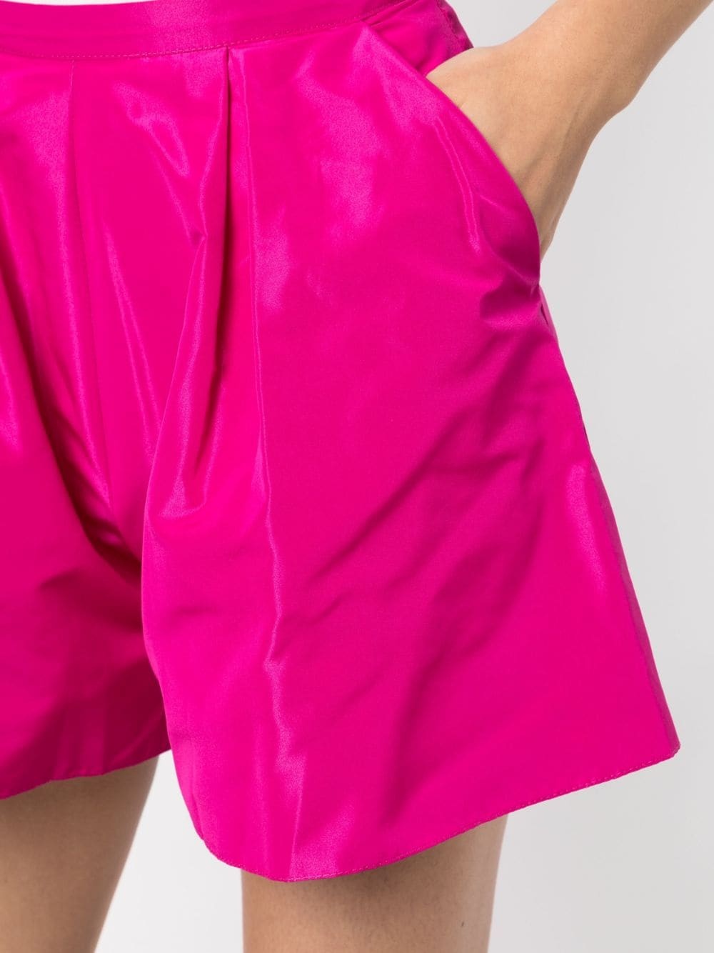 satin-finish high-waisted shorts - 5