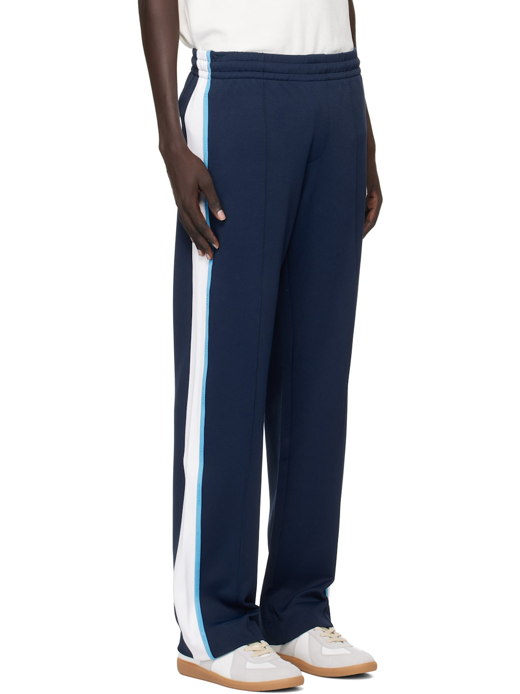 Navy Pique Track Pants - 2