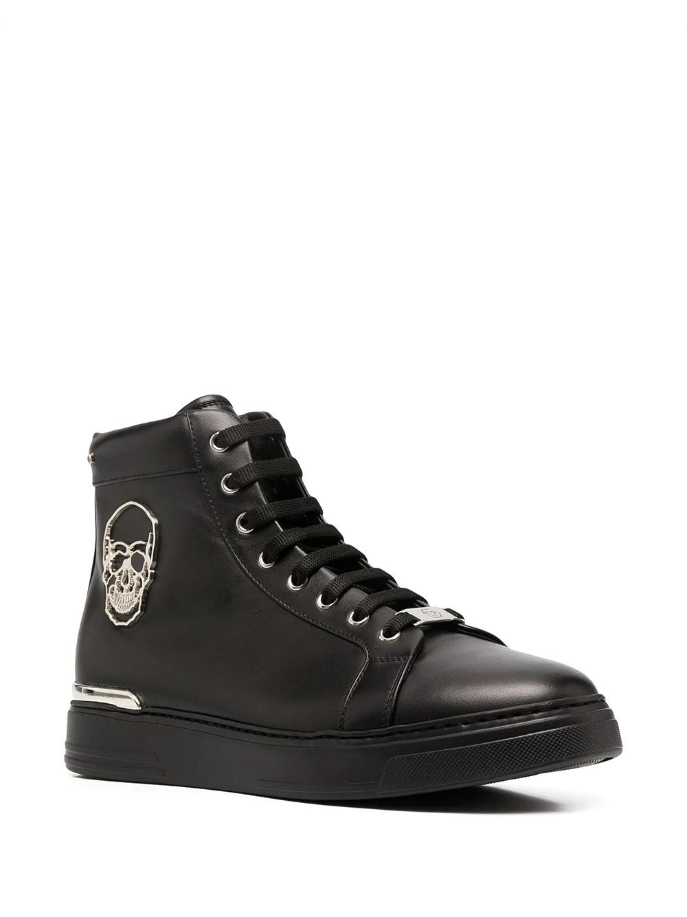 high-top skull sneakers - 2