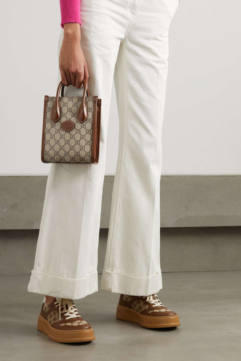 GG mini leather-trimmed printed coated-canvas tote 6