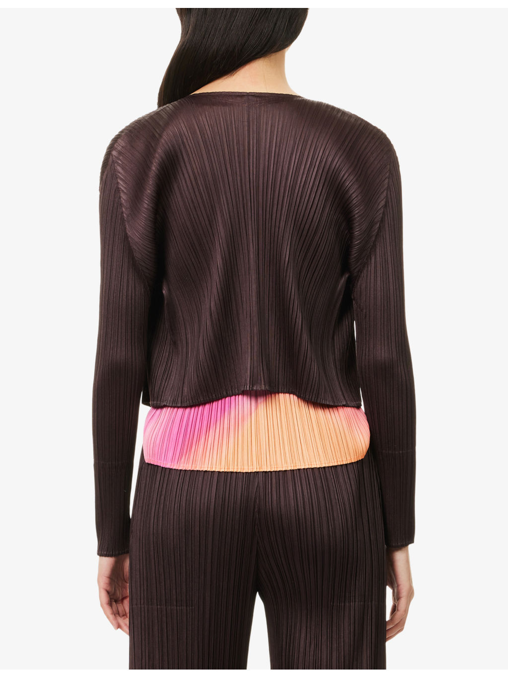 Long-Sleeve Open-Front Knitted Cardigan - 4
