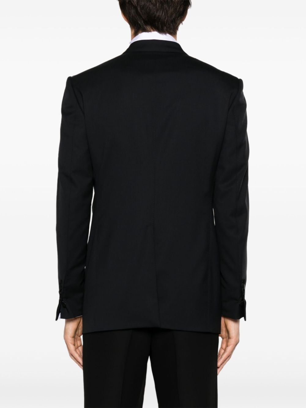 stitching-details wool blazer - 4