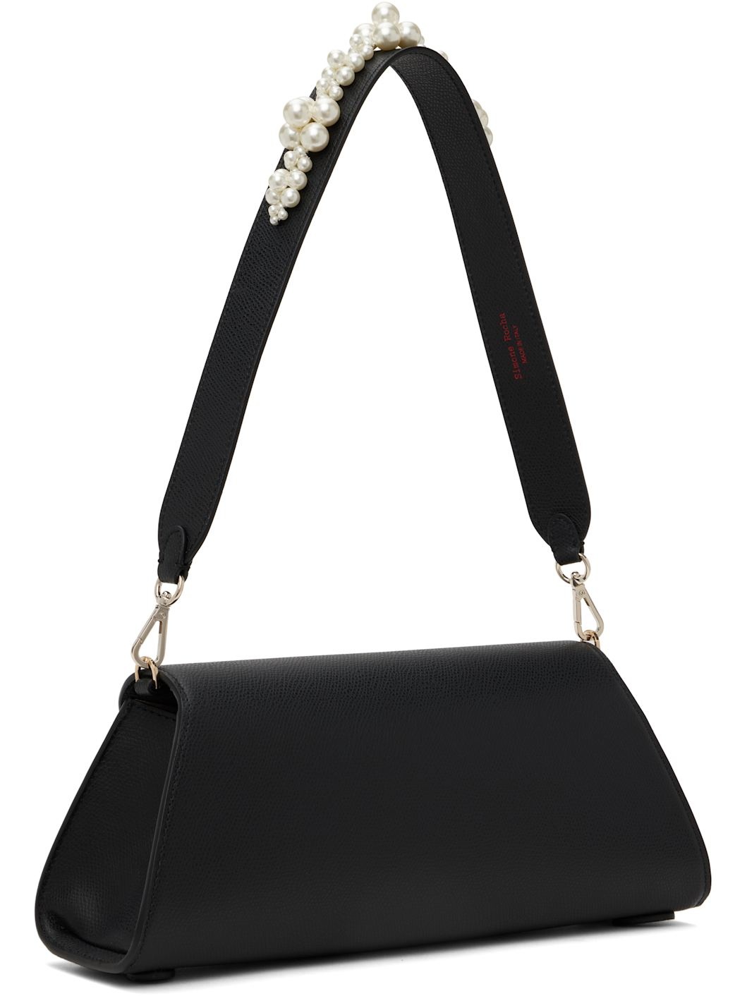 Black Beaded Long Pochette Valentine Bag - 3