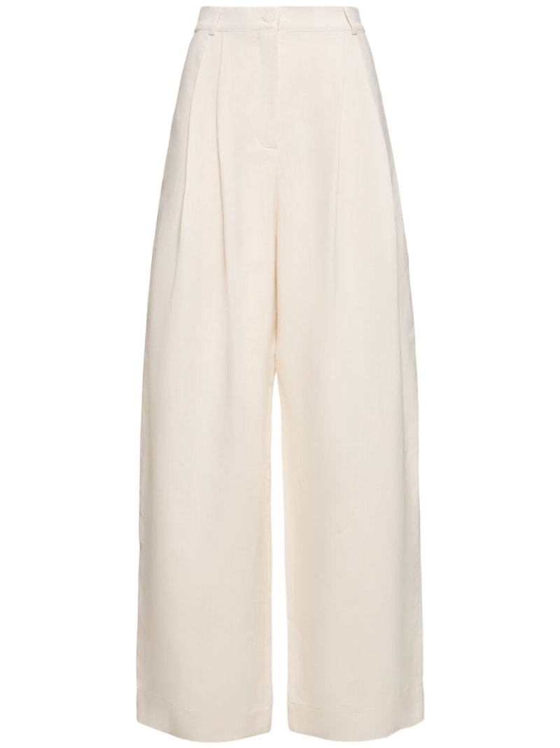 Piper pleated viscose & linen pants - 1