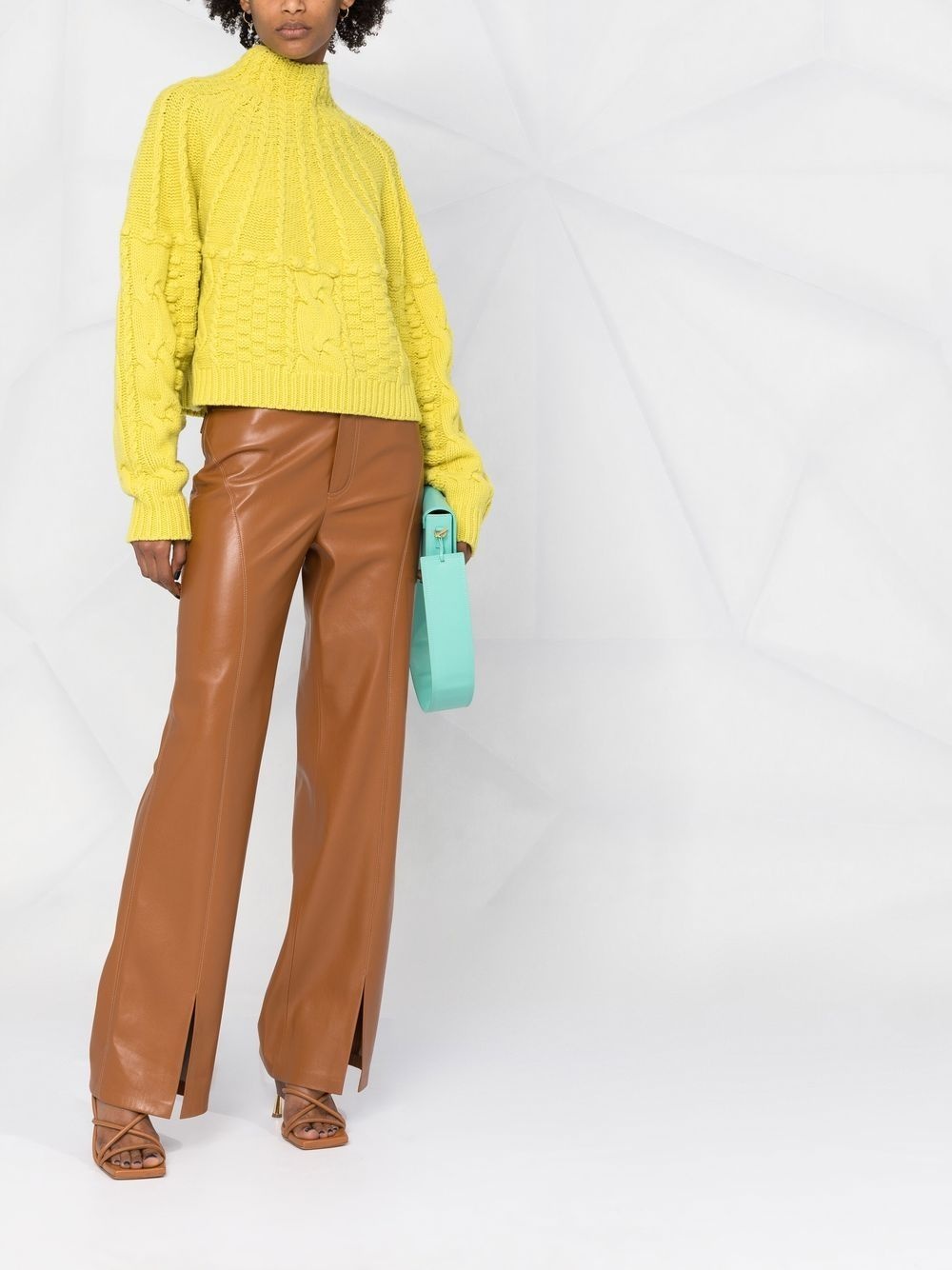 curved seam straight-leg trousers - 2