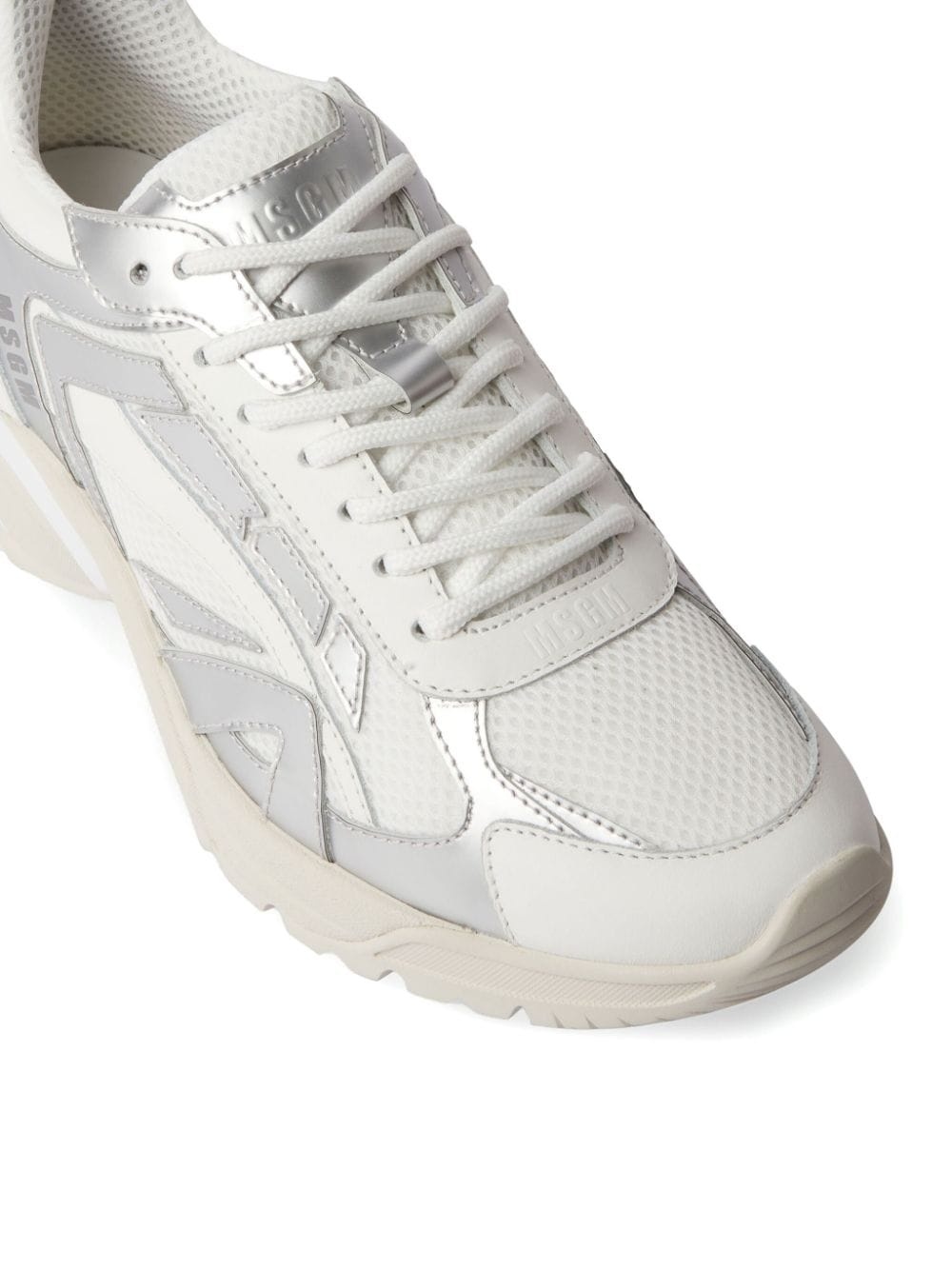 logo-embossed panelled sneakers - 4