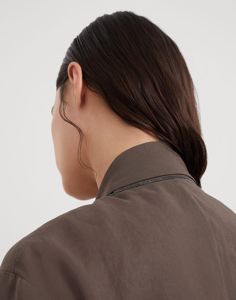 Cotton organza blazer with monili 3