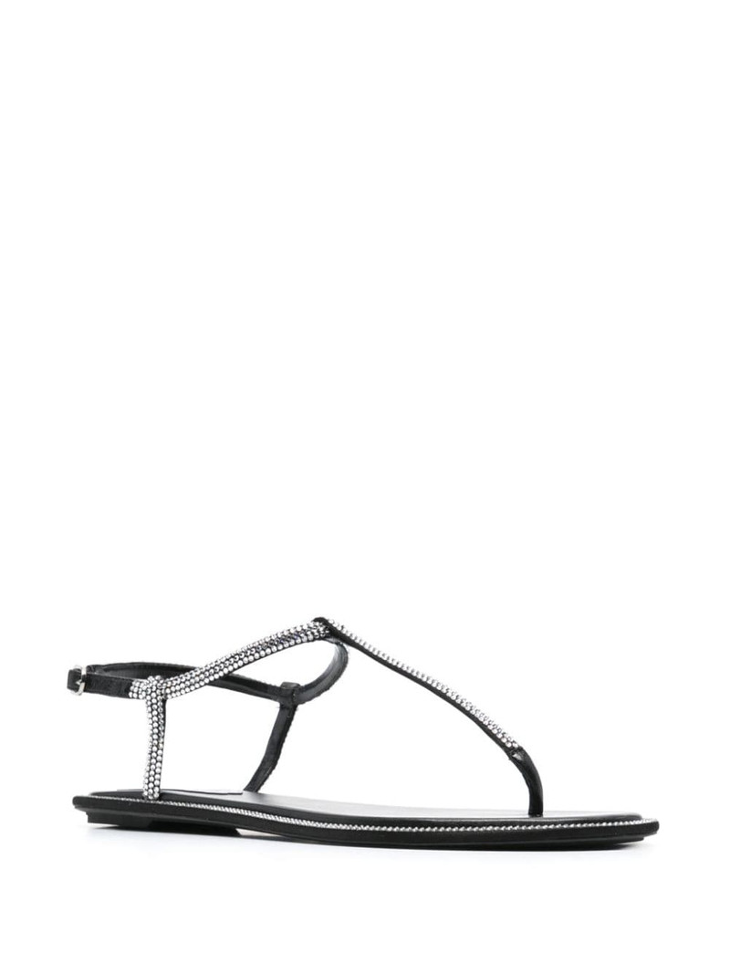 RENE CAOVILLA Diana rhinestone-embellished flat sandals outlook