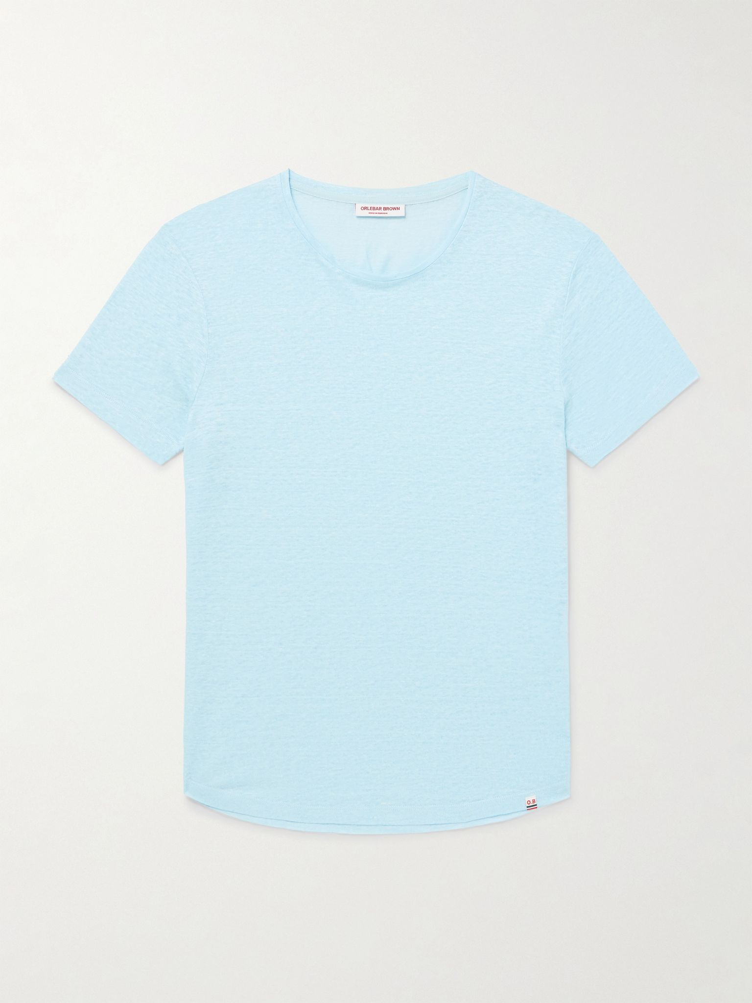 OB-T Slim-Fit Linen-Jersey T-Shirt Blue - 1