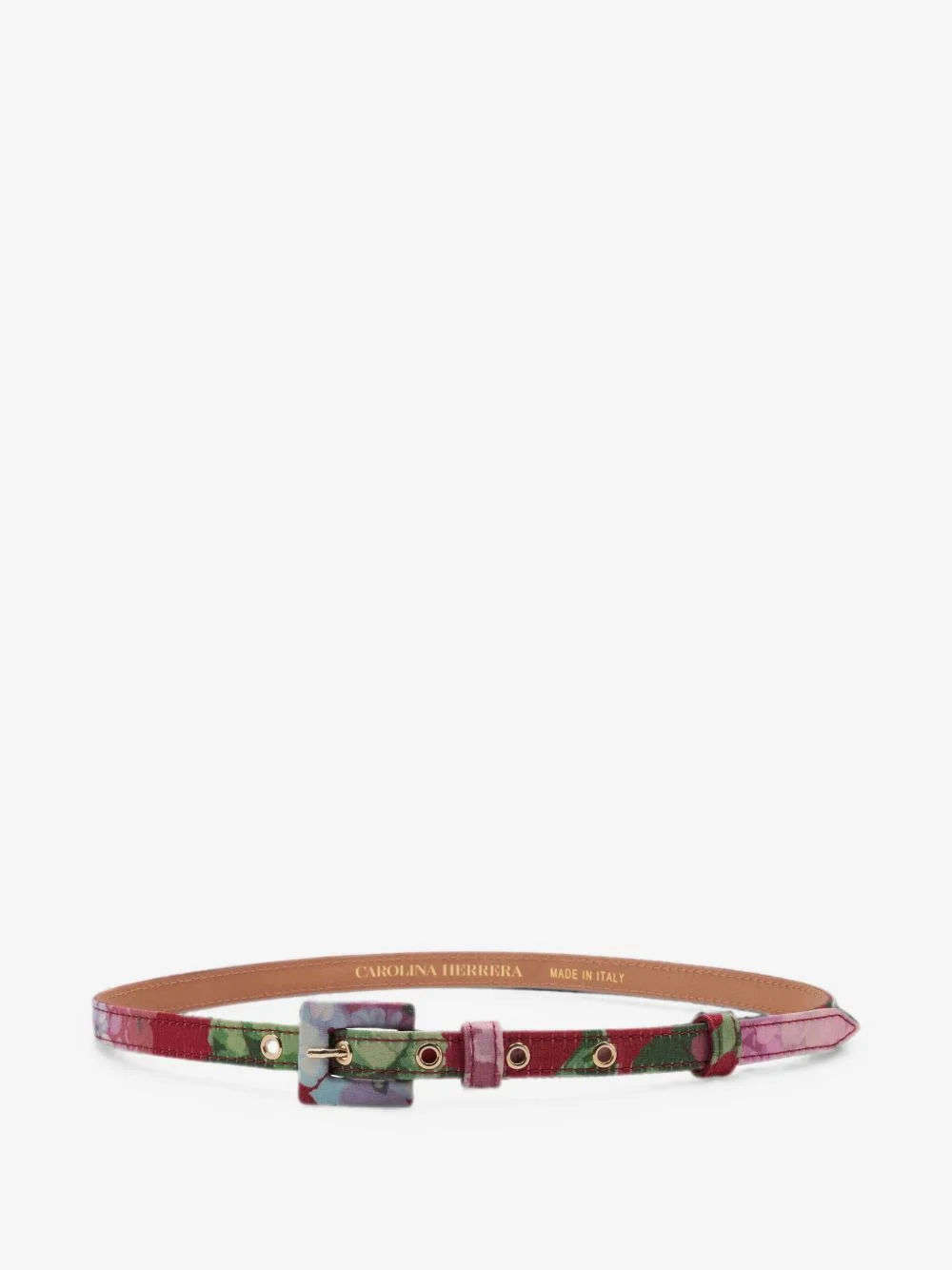 hydrangea-print skinny belt - 1