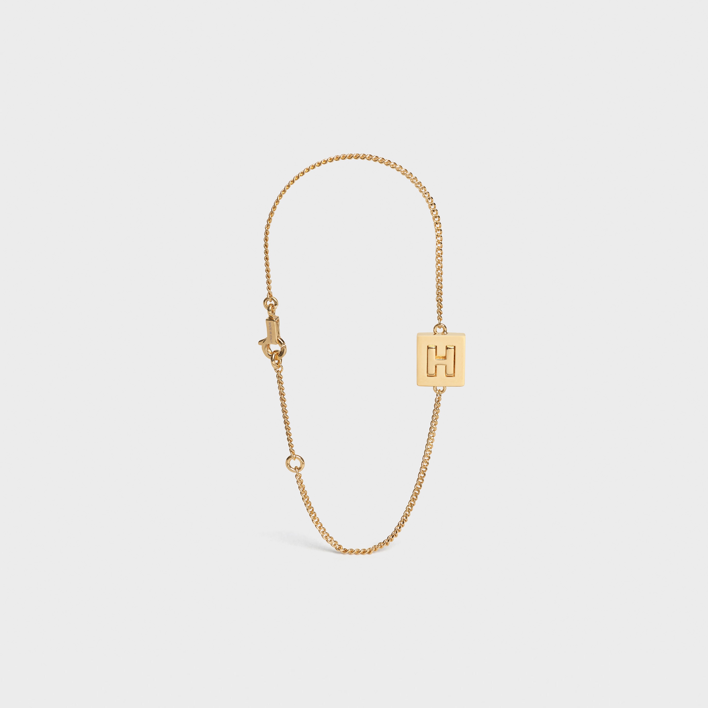 Alphabet H Bracelet in Brass - 2