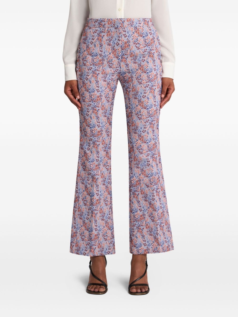 floral-jacquard trousers - 3
