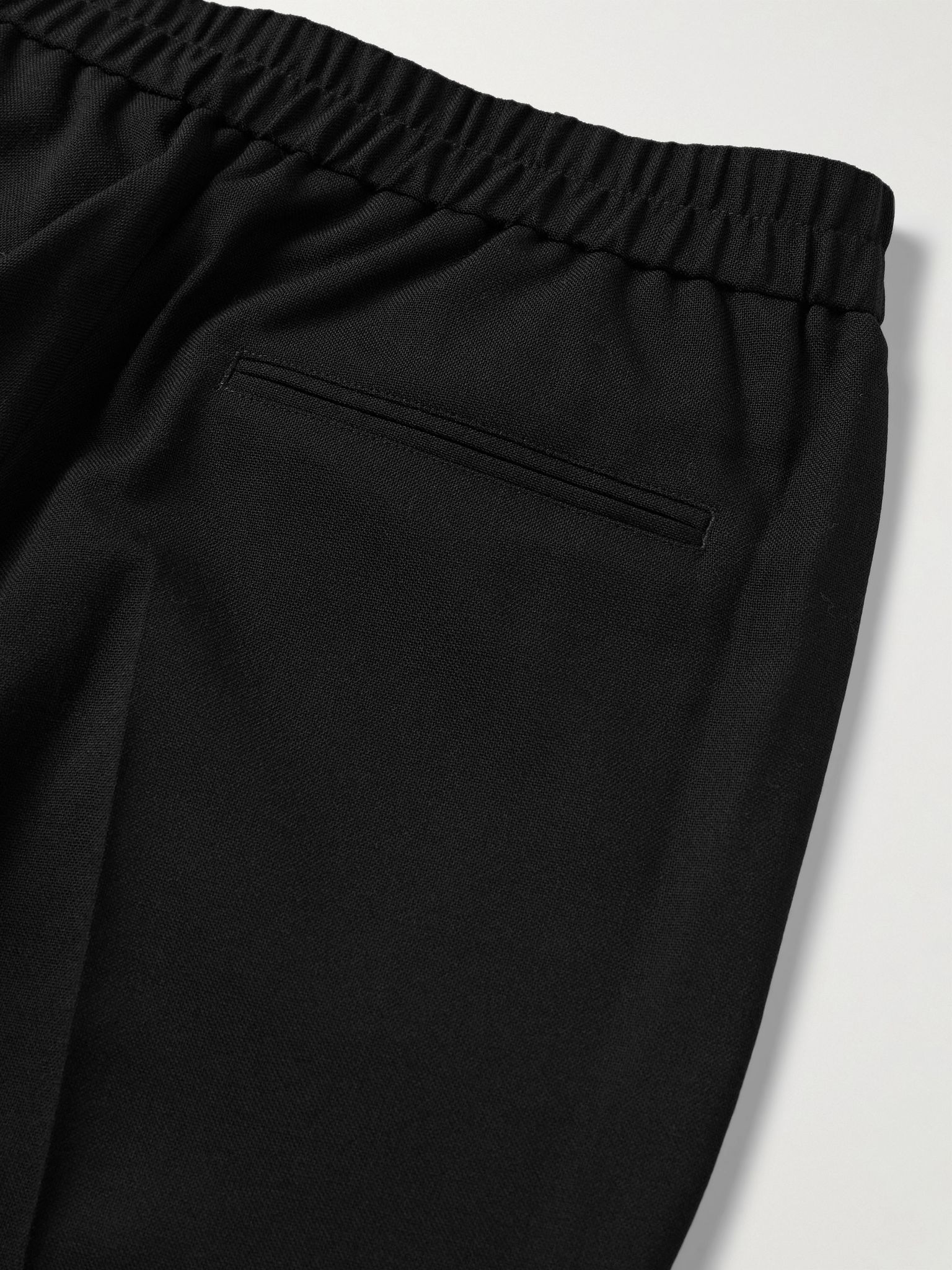 Slim-Fit Straight-Leg Wool Trousers Black - 5