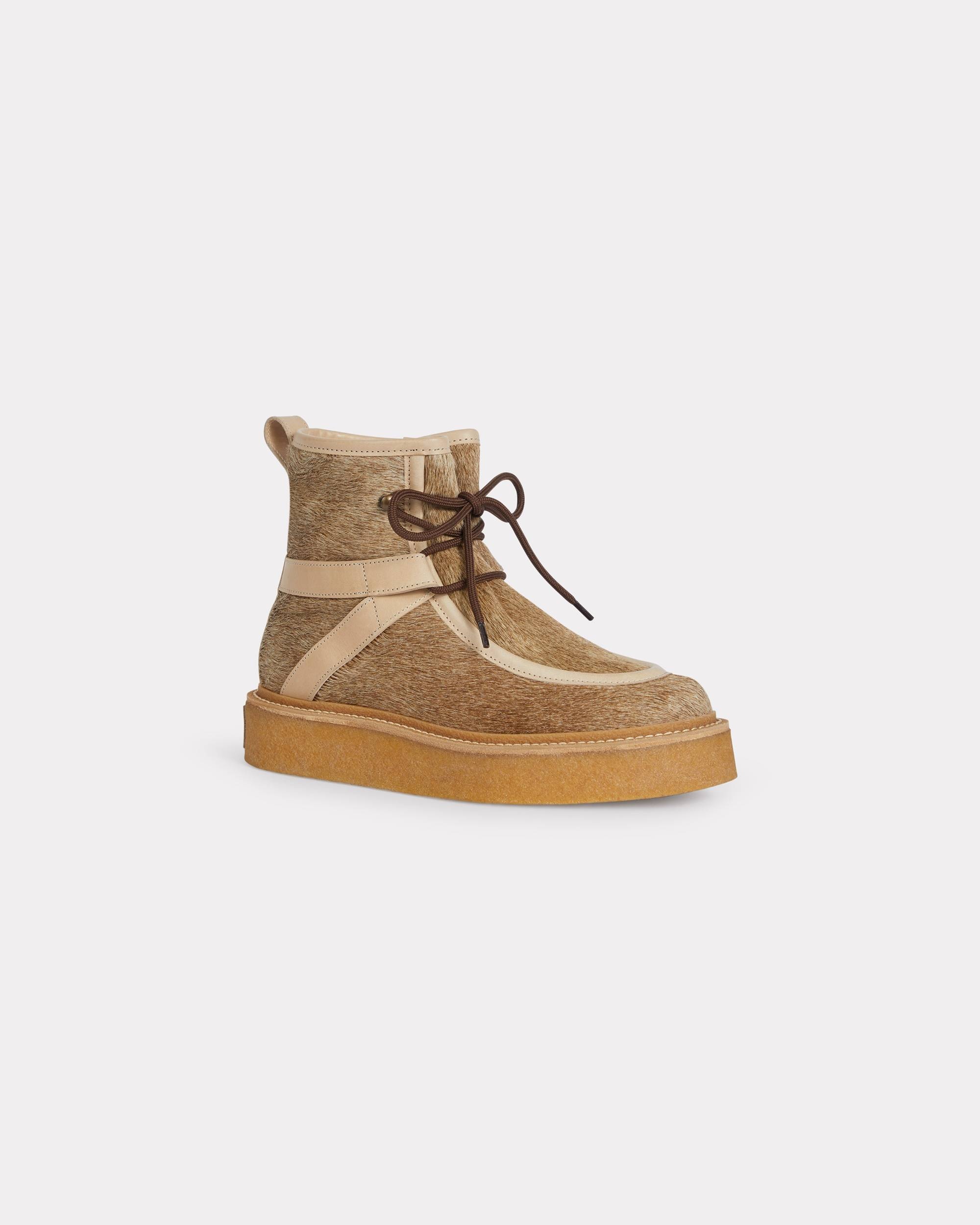 'KENZO Yuki' pony leather lace-up boots for men - 5