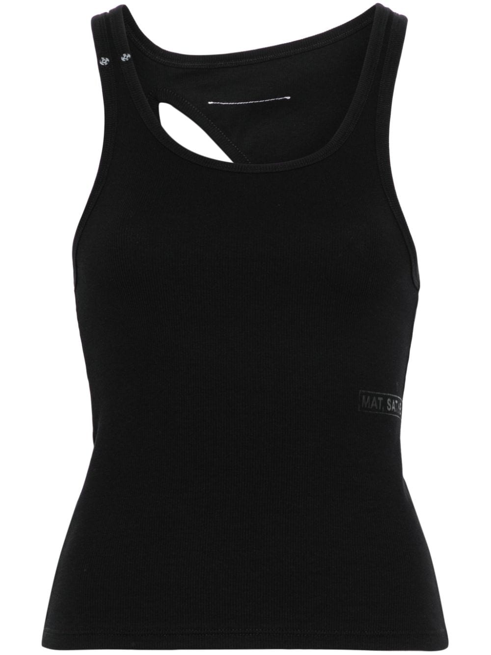 cut-out ribbed tank top - 1