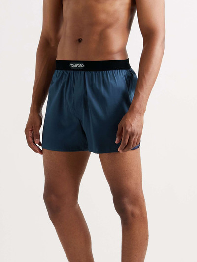 TOM FORD Velvet-Trimmed Stretch-Silk Satin Boxer Briefs outlook