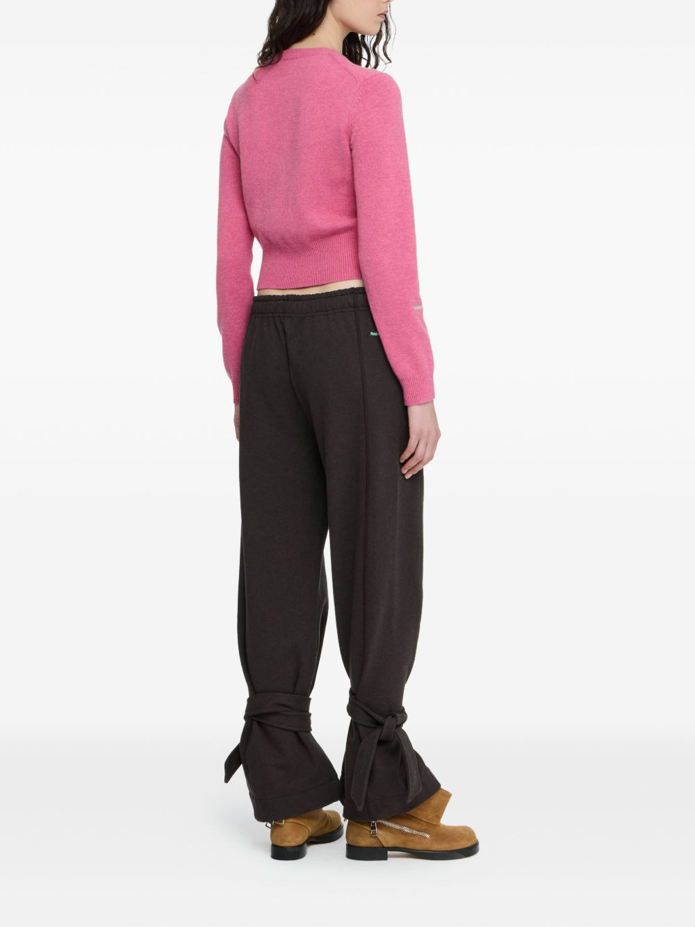 logo-embroidered cardigan - 3