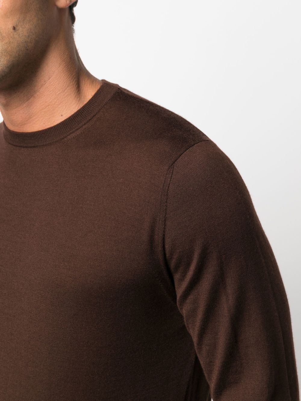 ribbed-knit crew neck sweatshirt - 5