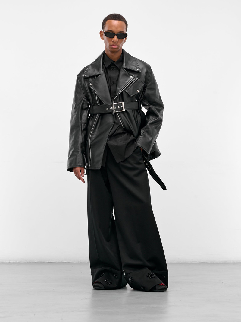 Simone Rocha Black Trapped Patchwork Lace Shirt outlook