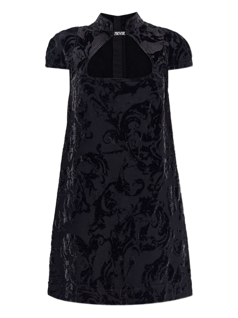 cut-out floral mini party dress 1