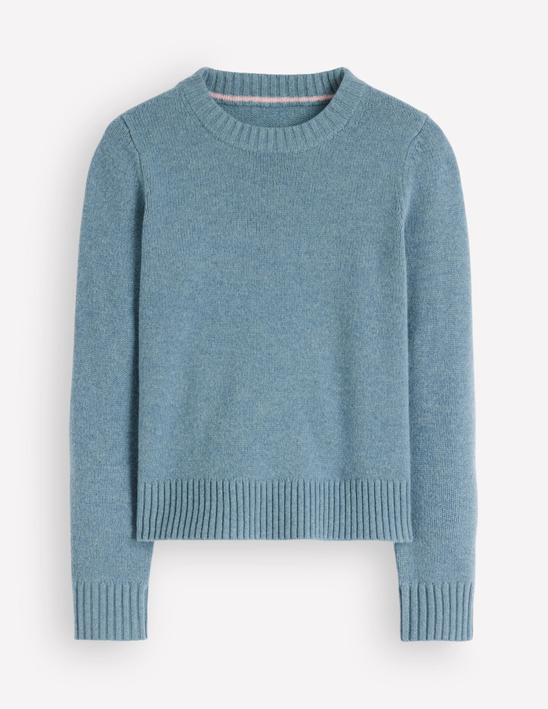 Marta Merino Wool Crew Sweater-Blue Aura - 1